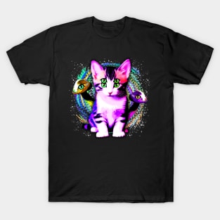 Kitty Cat Psychic Aesthetics Surreal Art T-Shirt